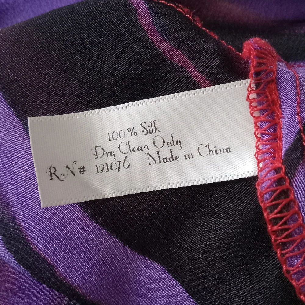 Tt Collection Multicolored Button Down 100% Silk Blouse Size M NWT - Picture 7 of 8